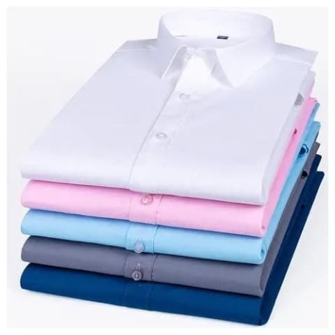 Share this product 5 Pieces Of Mens Long sleeved Office Cotton Shirts- Skyblue,white, Royal Blue,Grey,Pink